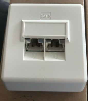 Telegärtner UAE-Dose Cat.5 2 x RJ45 Aufputz ReinWeiss J00023A0034