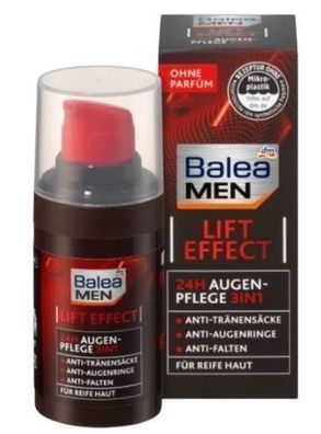 Balea Men Augencreme 24h Straffend, 15 ml - Pflegende Anti-Aging Formel