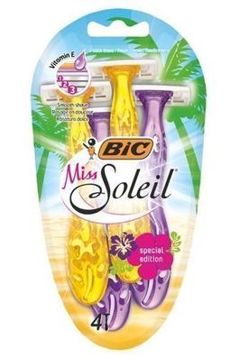 Bic Miss Soleil Einwegrasierer 4 Stéck - Damenrasierer fér Präzise & Hautschonende Ra