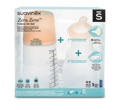 Suavinex Zero Zero Babypflege-Flaschenset, 270 ml