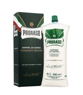 Proraso Rasiercreme mit Eukalyptus, Erfrischend, 500ml-Tube