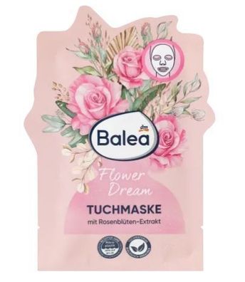 Balea Blumen Traum Einweg-Gesichtsmaske - 1 Stéck (Tiefenpflege)