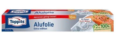 Alufolie Premium Qualität - Reißfeste 10m Folie zum Verpacken und Frischhalten. Perfe