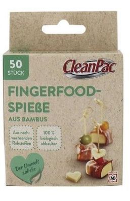 CleanPac, Bambus Zahnstocher - Nachhaltige 7cm-Picks, 50 Stk