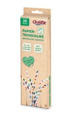 CleanPac Papierstrohhalme, 20er Pack