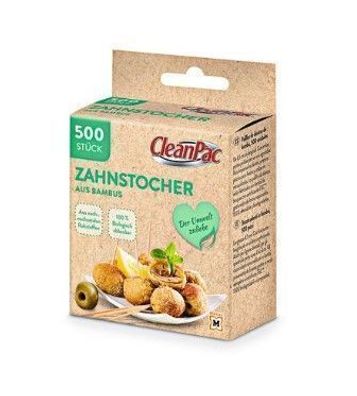 CleanPac Bambus Zahnstocher Set, 500pcs