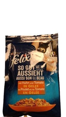 Felix Premium Katzenfutter 85g, Huhn & Tomate