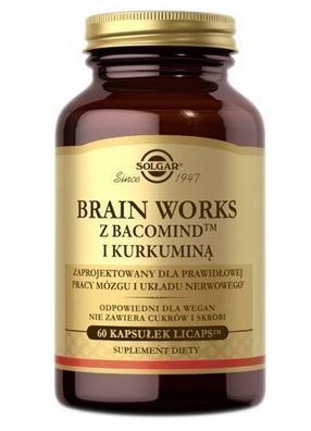 Solgar Brain Works z bacomind i kurkuminÄ?, 60 kapsuÅ?ek