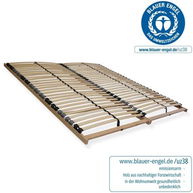 Lattenrost 160x200 7 Zonen Buchenholzrahmen Ergonomisch bis 150kg 160 x 200 cm SET