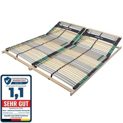 Lattenrost 180x200 Premium Strong 200, Kopfteil verstellbar, 42 Latten 180 x 200 cm