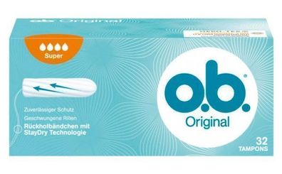 O.b. Super Tampons, 16 Stéck - Professionelle Hochleistungs-Tampons