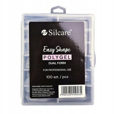 Silcare Easy Shape Polygel formy do akryloÅ¼elu Clear Dual Form, 100 sztuk