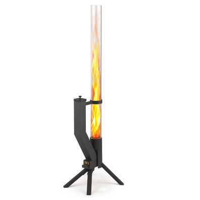 Gardenflare Feuerrohr ? elegante Edelstahl Feuersäule und Pelletfackel - schwarz