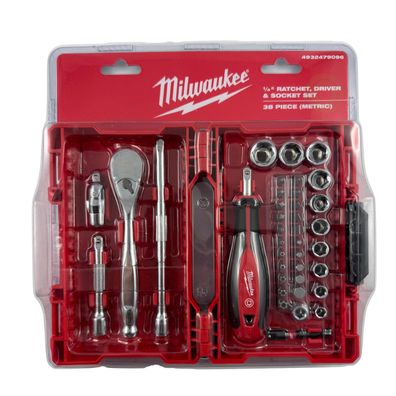 Milwaukee 1/4“ Steckschlüsselsatz mit Ratsche und Bits (38 Teile) 4932479096