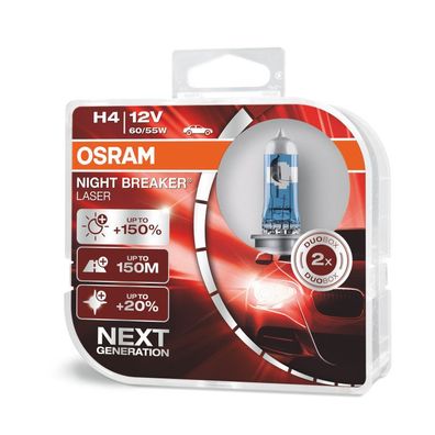 OSRAM H4 NightBreakerLaser150% 2er Set 12V