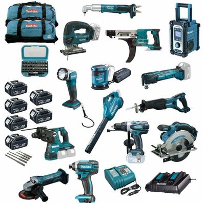 MAKITA Akku Werkzeug MEGA SET XXL 20tlg inkl. DHR280 Kombi Bohrhammer 36V uvm