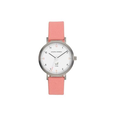 Adora Design Armbanduhr Titan 3 BAR Analog Quarz veganes rosa Band