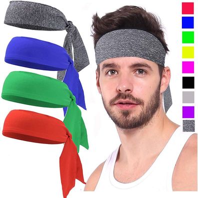 4 Stück Sport-Stirnbänder, Bandanas für Herren und Damen, verstellbar