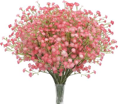 Künstliche Blumen,10 Stück Gypsophila Kunstblumen Schleierkraut