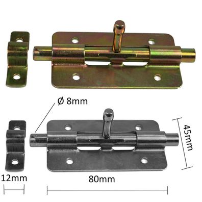 Schubriegel 80x45mm Türriegel Bolzenriegel gelb verzinkt Torriegel Torschieber