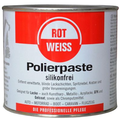 Rot-Weiss Polierpaste 750ml Politur Auto-Politur Lack-Politur Hand + Maschine