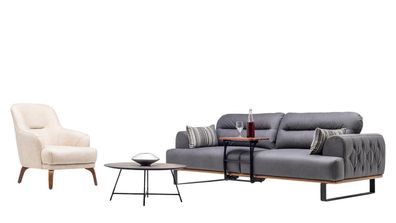 Wohnlandschaft Sofa Couch Set Sitzgruppe Polstergarnitur Sitzgruppe Lounge 3 + 1