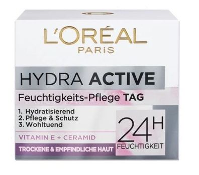 L'Oral Hydra Active 3 Tagescreme, Feuchtigkeitspflege 50 ml