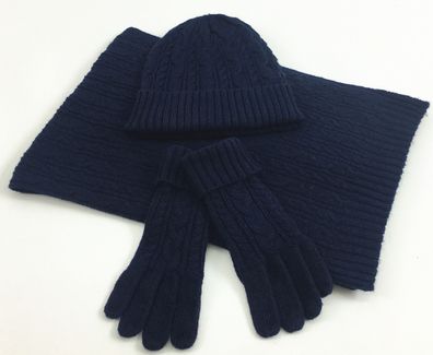 3-teiliges Set aus Mütze, Schal und Handschuhen für den Winter