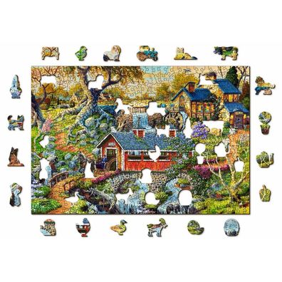 WOODEN CITY Holzpuzzle Ländliche Brücken 2in1, 505 Teile ECO