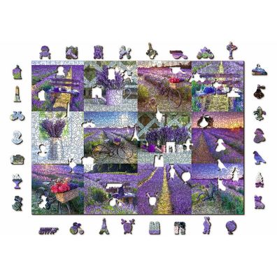 WOODEN CITY Holzpuzzle Lavendel Frankreich 2in1, 1010 Teile ECO