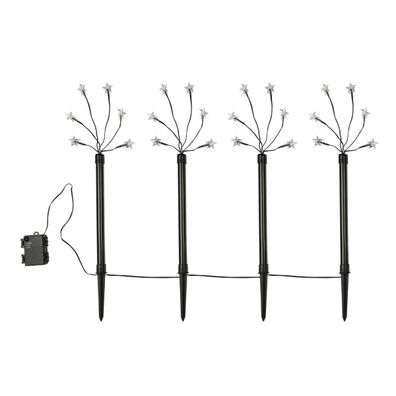 LED Gartenleuchtstäbe Sterne 4er Set, Leuchtstäbe für Garten, Terrasse, Balkon, Leuch