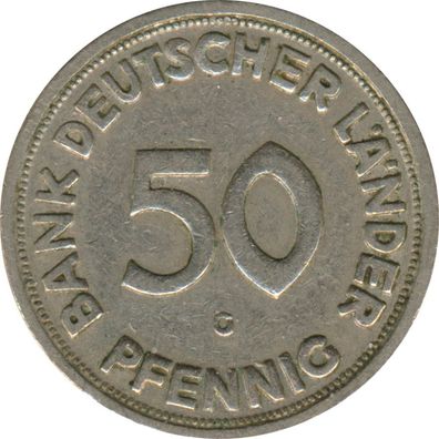 BRD 50 Pfennig 1950 G Bank Deutscher Länder*