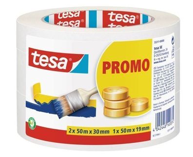 Tesa 3er Pack Malerband – Vielseitig für Dekorprojekte