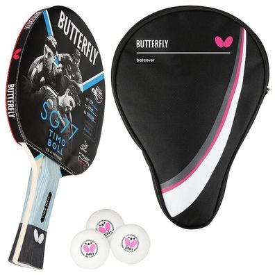 Butterfly 1x Timo Boll SG77 Tischtennisschläger + Tischtennishülle Drive Case