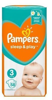 Pampers Sleep & Play Windeln Größe 3 (6-10kg) 58 Stück