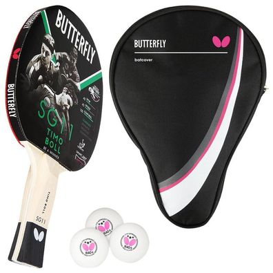 Butterfly 1x Timo Boll SG11 Tischtennisschläger + Tischtennishülle Drive Case