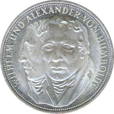 BRD 5 DM 1967 F Wilhelm und Alexander von Humboldt Silber*