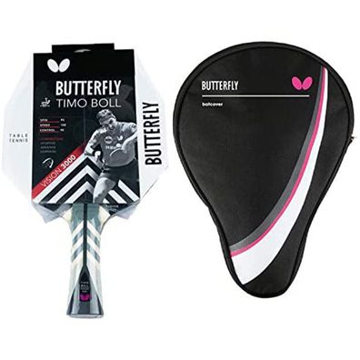 Butterfly 1x Timo Boll Vision 3000 Tischtennisschläger + Hülle Drive Case