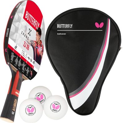 Butterfly 1x Zhang Jike Tischtennisschläger + Tischtennishülle Drive Case + 3x