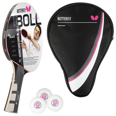 Butterfly 1x Timo Boll Black 85030 Tischtennisschläger + Tischtennishülle Drive