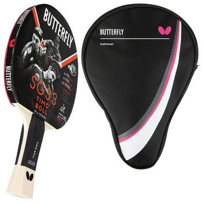 Butterfly 1x Timo Boll SG33 Tischtennisschläger + Tischtennishülle Drive Case