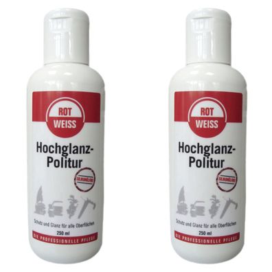 2x Rot-Weiss Hochglanz Politur Auto-Politur Lack-Politur Polish Hand + Maschine