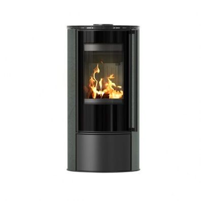 Kratki Kaminofen aus Stahl ERIK Ø150 5,5 kW Serpentino BLACK mit Türfeder Kamin