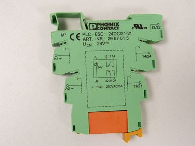 Phoenix PLC-BSC-24DC/21-21 Grundklemme 29 67 01 5 mit Schrack RTE24024 Relais