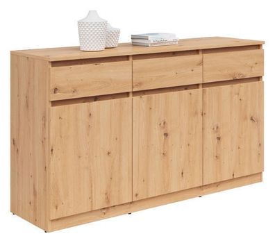 Kommode Saturn Sideboard Schubladenschrank 42 x 135 x 81 , Braun