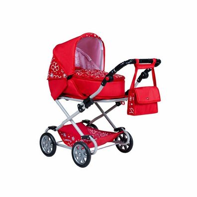 Neu Baby Monika rot 2in1 Kinderwagen für Puppen