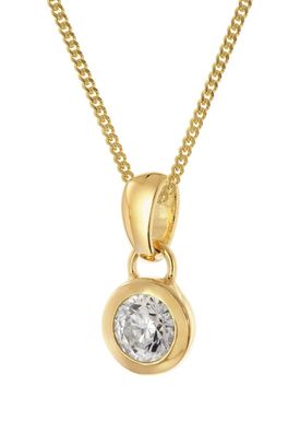 trendor Schmuck Damen-Halskette 925 Silber Goldplattiert mit Zirkonia 68718