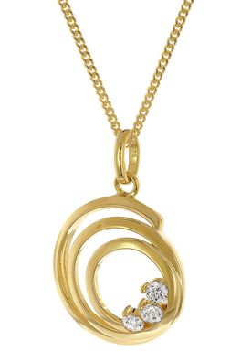 trendor Schmuck Damen-Halskette 925 Silber Goldplattiert mit Zirkonia 68724