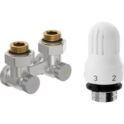 Mexen G04 Nickel Thermostat-Set DN50, Eckig