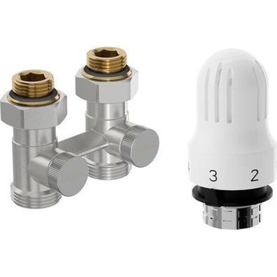 Mexen G04 Thermostat Set Nickel, DN50, gerader Anschluss